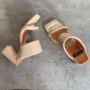 Angel Alarcon Leather Foamed Heeled Sandals